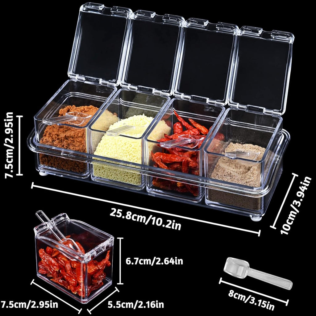 Crystal 4-Compartment Spice Box