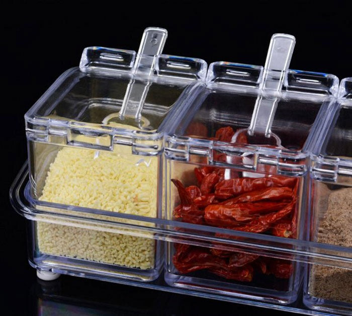 Crystal 4-Compartment Spice Box