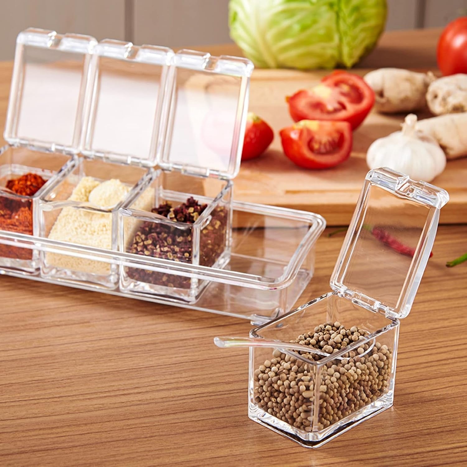 Crystal 4-Compartment Spice Box