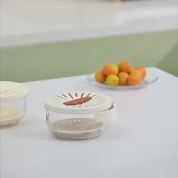 Dual-Layer Fruit & Veg Drain Basket – With Lid